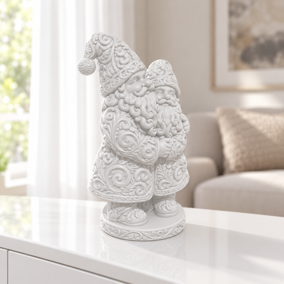 Wichtelpaar Ornament - Weiss gedruckt Wohnzimmer