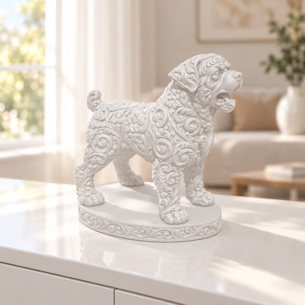 Rottweiler bellend Ornament - Weiss gedruckt Wohnzimmer