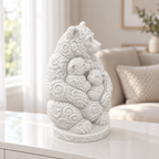 Bär mit zwei Jungen Ornament - Weiss gedruckt Wohnzimmer