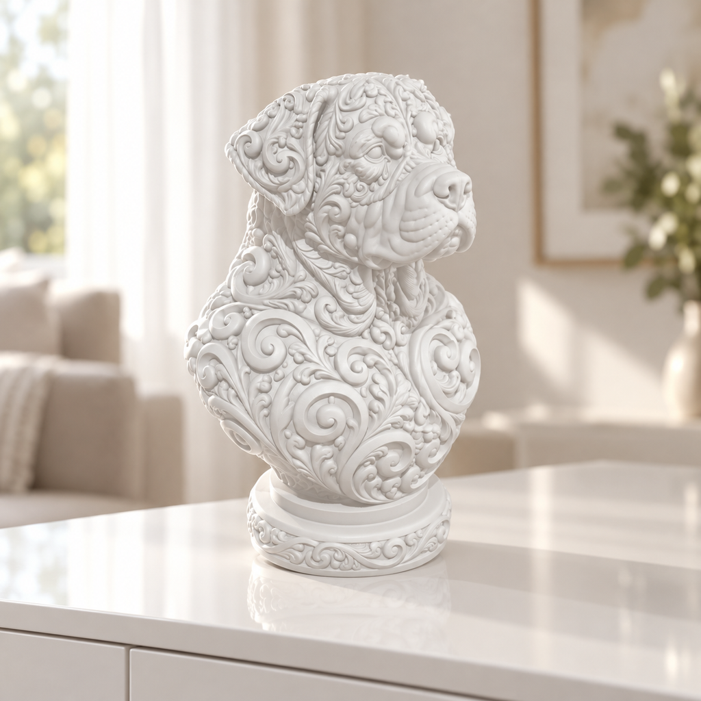 Rottweiler-Büste Ornament - Weiss gedruckt Wohnzimmer