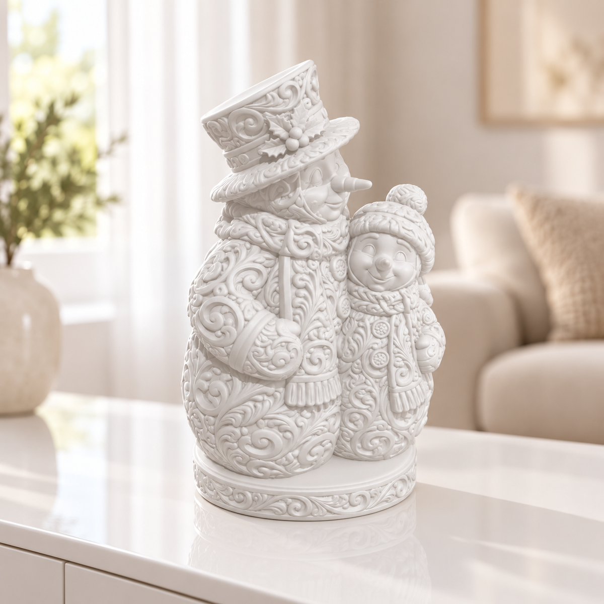 Schneemann-Familie Ornament - Weiss gedruckt Wohnzimmer