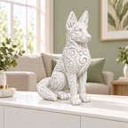 Hund Ornament - Weiss gedruckt Wohnzimmer