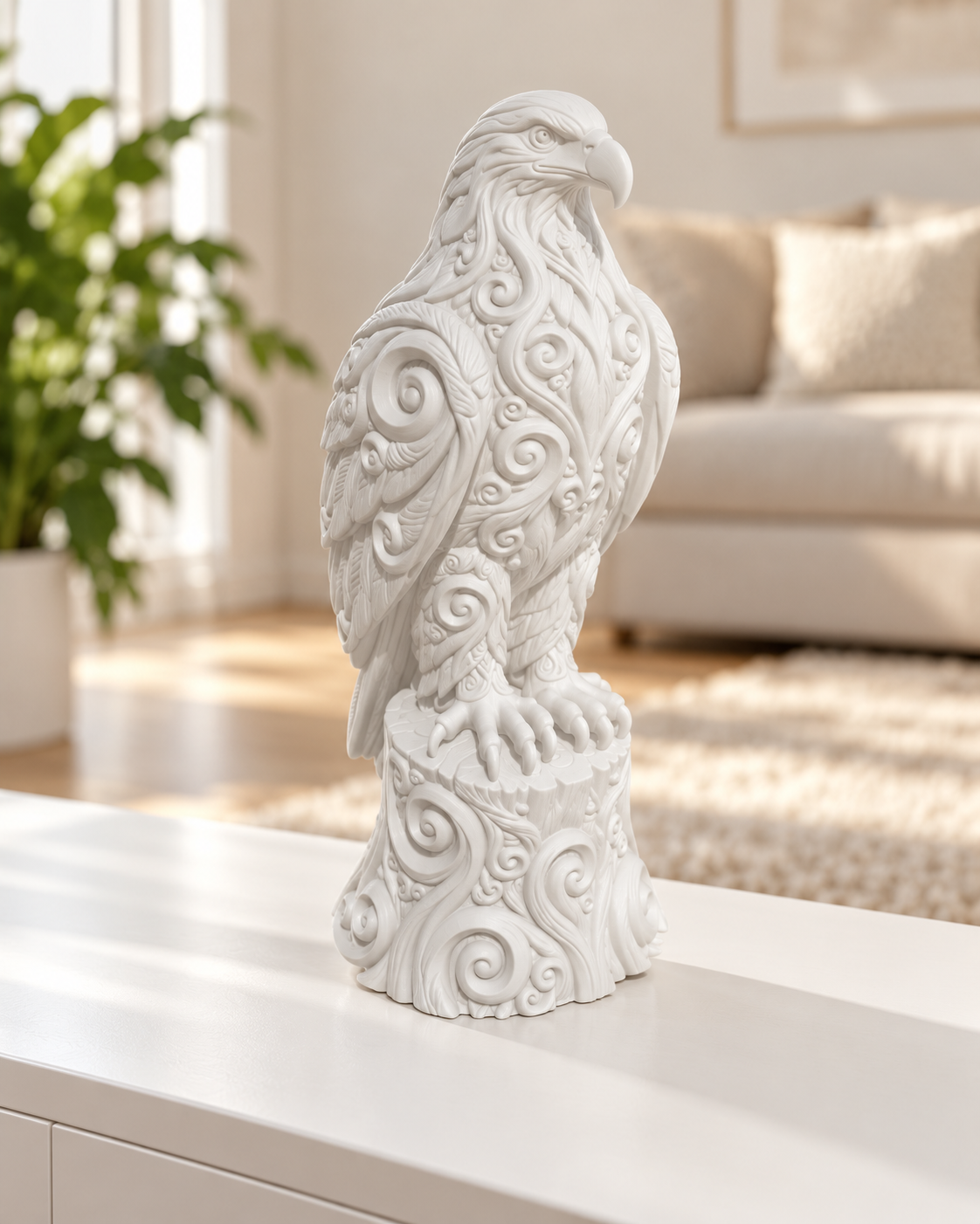 Weißkopfseeadler Ornament - Weiss gedruckt Wohnzimmer