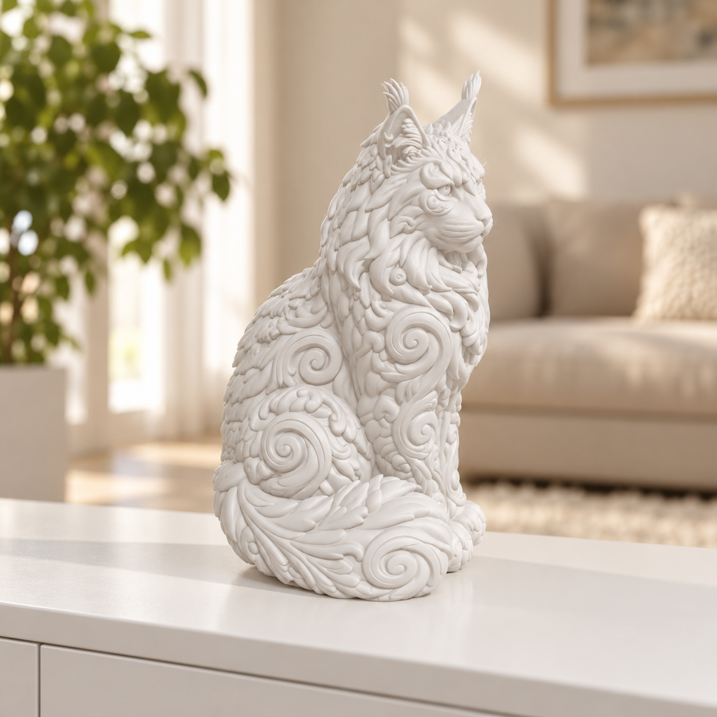 Maine Coon Ornament - Weiss gedruckt Wohnzimmer