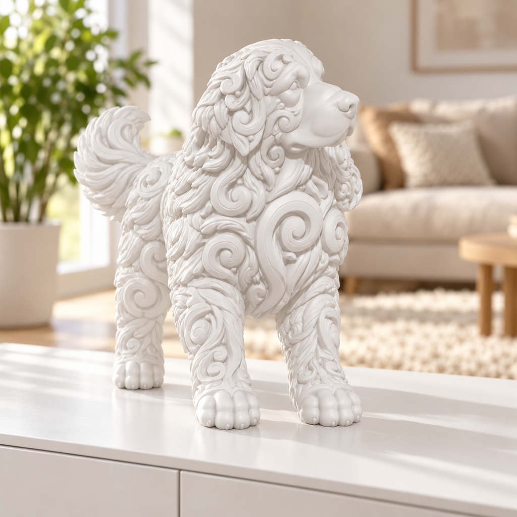Berner Sennenhund Ornament - Weiss gedruckt Wohnzimmer