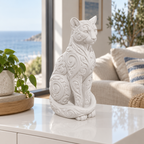 Sitzender Puma Ornament - Weiss gedruckt Wohnzimmer