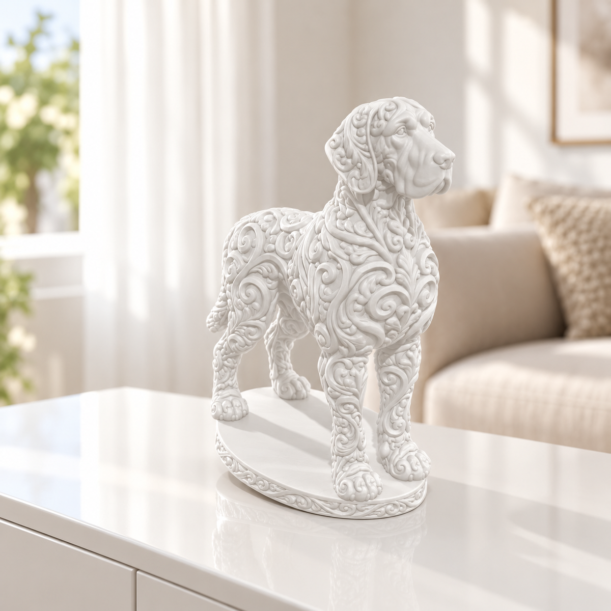 Deutsche Dogge Ornament - Weiss gedruckt Wohnzimmer