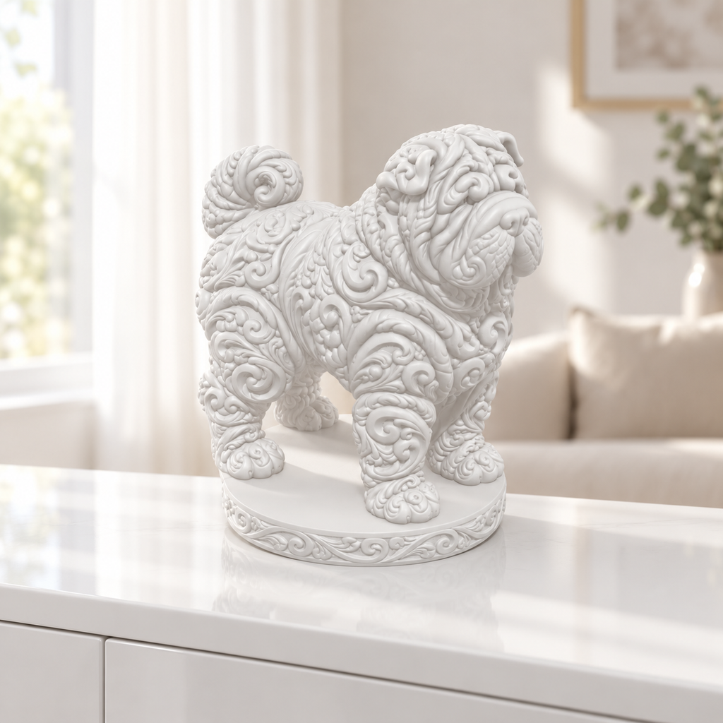 Shar Pei Ornament - Weiss gedruckt Wohnzimmer