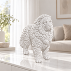 Kaukasischer Owtscharka Ornament - Weiss gedruckt Wohnzimmer