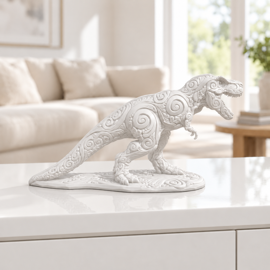 T-Rex Ornament - Weiss gedruckt Wohnzimmer