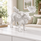 Elch Ornament - Weiss gedruckt Wohnzimmer