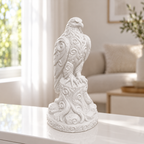 Habicht auf Stamm Ornament - Weiss gedruckt Wohnzimmer