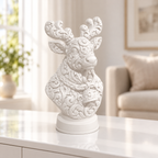 Rentierbüste Ornament - Weiss gedruckt Wohnzimmer