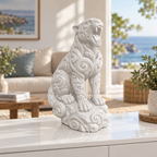 Brüllender Puma Ornament - Weiss gedruckt Wohnzimmer