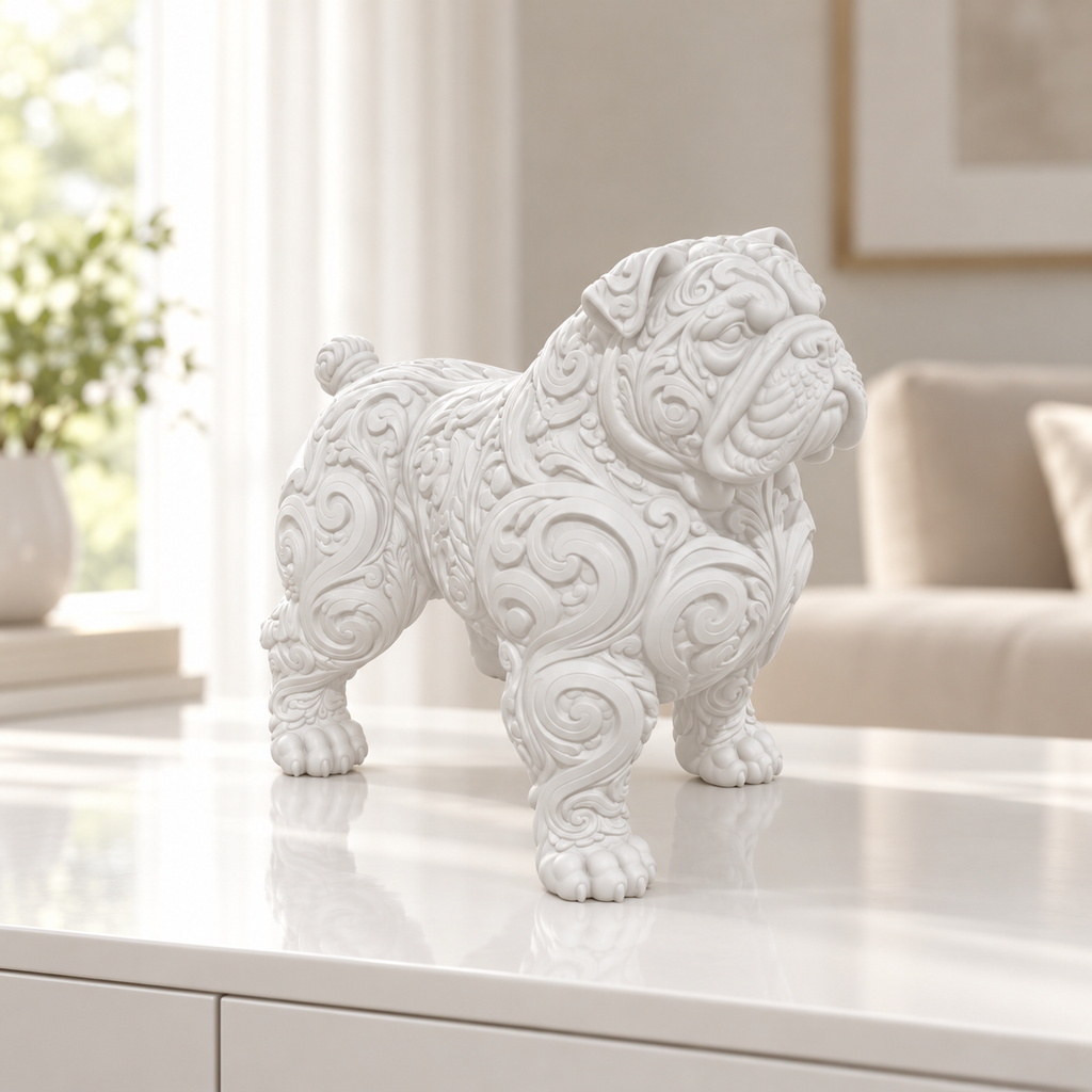 American Bully stehend Ornament - Weiss gedruckt Wohnzimmer