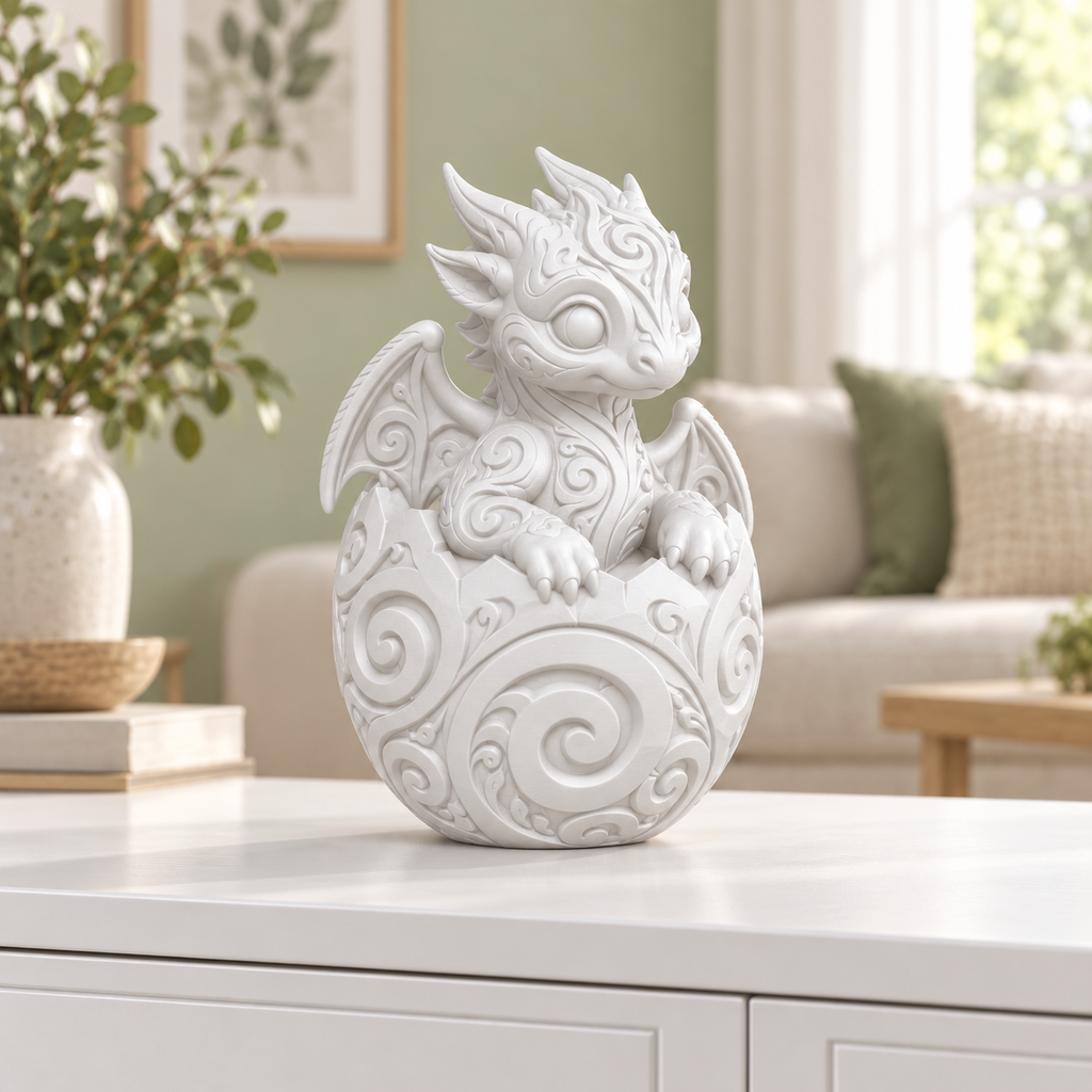 Babydrache Ornament - Weiss gedruckt Wohnzimmer