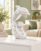 Delfin Ornament - Weiss gedruckt Wohnzimmer