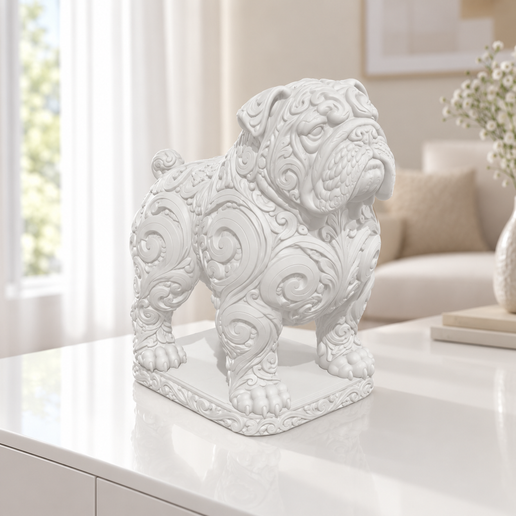 Old English Bulldog Ornament - Weiss gedruckt Wohnzimmer