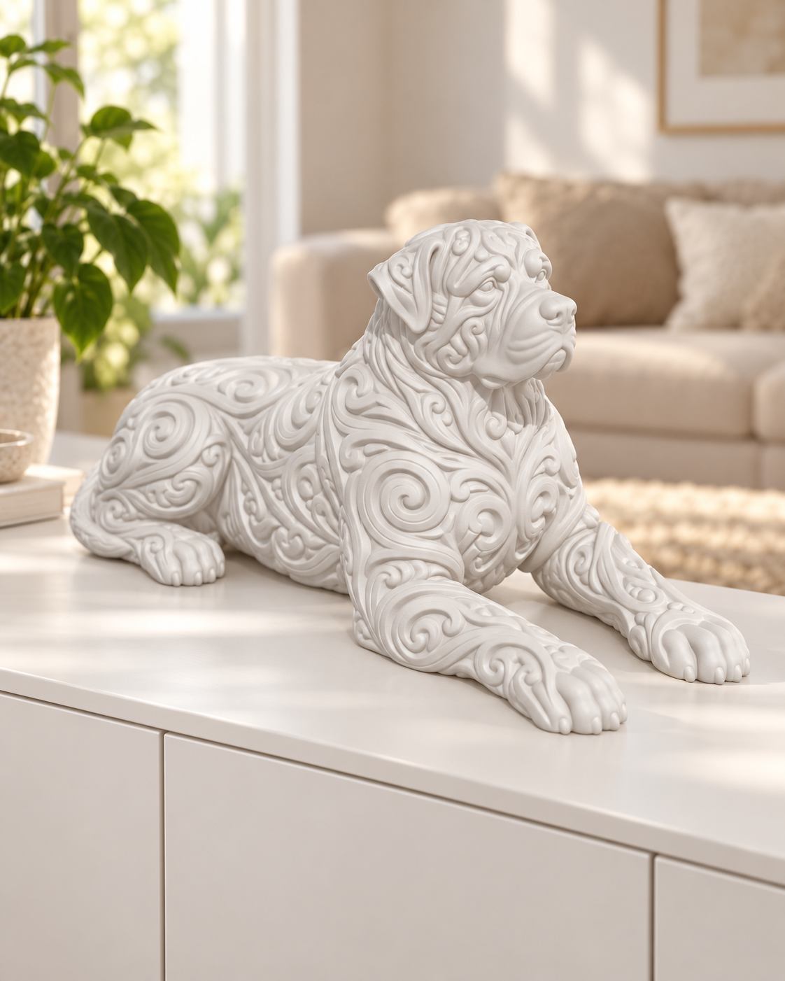 Rottweiler Ornament - Weiss gedruckt Wohnzimmer