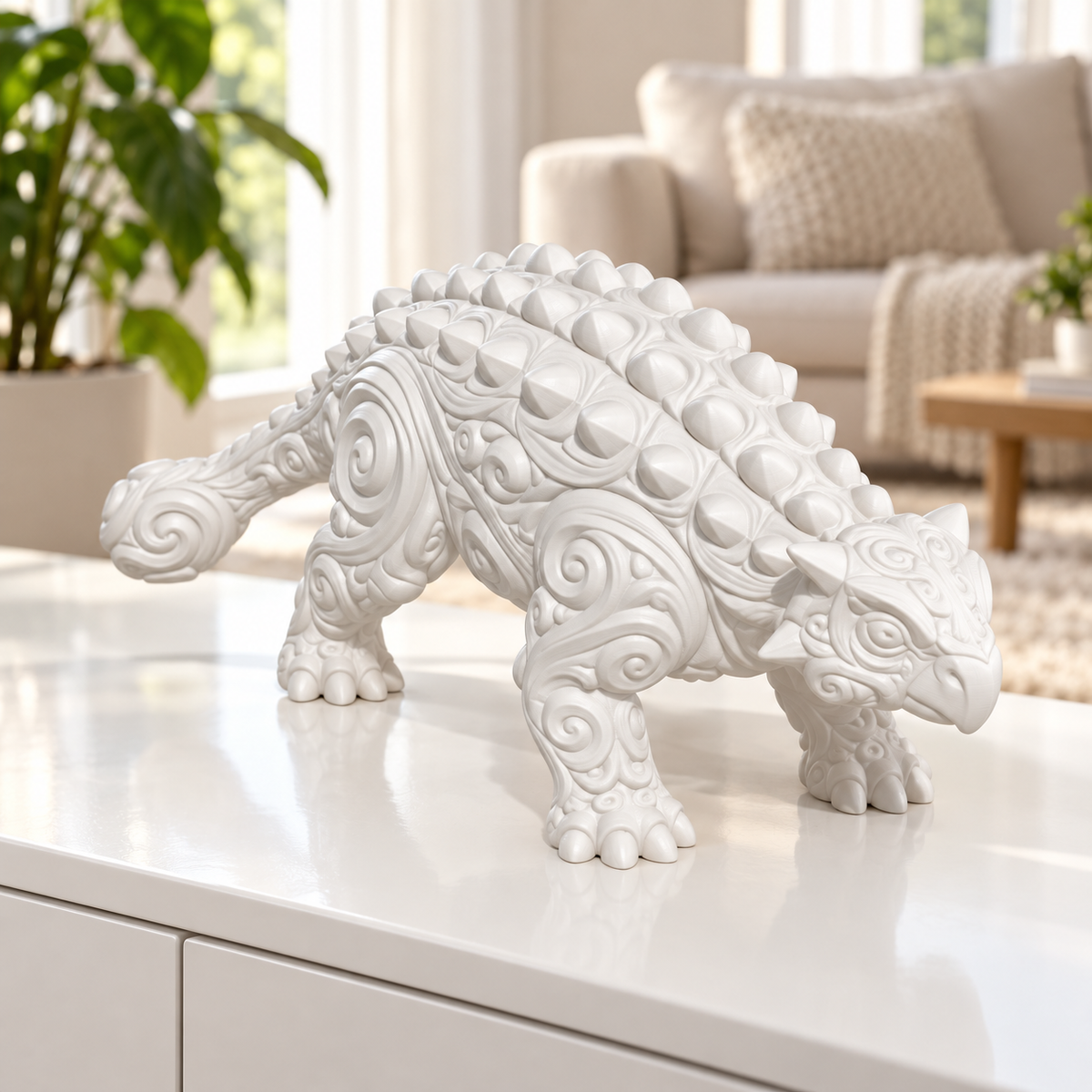 Ankylosaurus Ornament - Weiss gedruckt Wohnzimmer