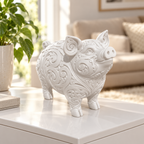 Schwein Ornament - Weiss gedruckt Wohnzimmer