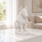 Bullterrier sitzend Ornament - Weiss gedruckt Wohnzimmer