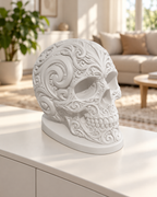 Totenkopf Ornament - Weiss gedruckt Wohnzimmer