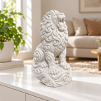 Brüllender Löwe Ornament - Weiss gedruckt Wohnzimmer