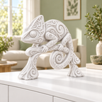 Chamäleon Ornament - Weiss gedruckt Wohnzimmer
