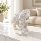Bernhardiner mit Fass Ornament - Weiss gedruckt Wohnzimmer