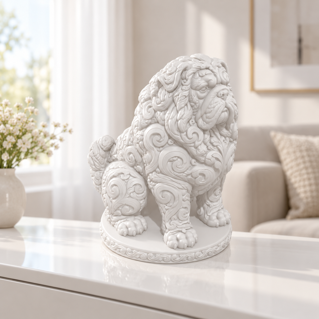 Tibetmastiff Ornament - Weiss gedruckt Wohnzimmer