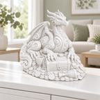Schatzdrache Ornament - Weiss gedruckt Wohnzimmer