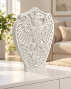 Adlerwappen Ornament - Weiss gedruckt Wohnzimmer