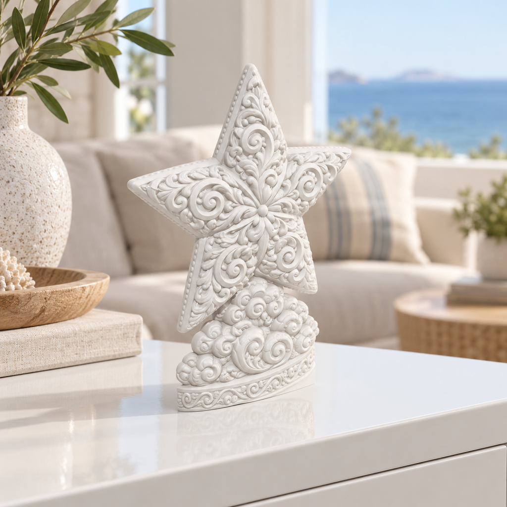 Stern von Bethlehem Ornament - Weiss gedruckt Wohnzimmer
