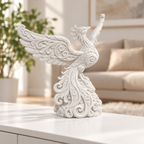 Phönix mit Schwingen Ornament - Weiss gedruckt Wohnzimmer