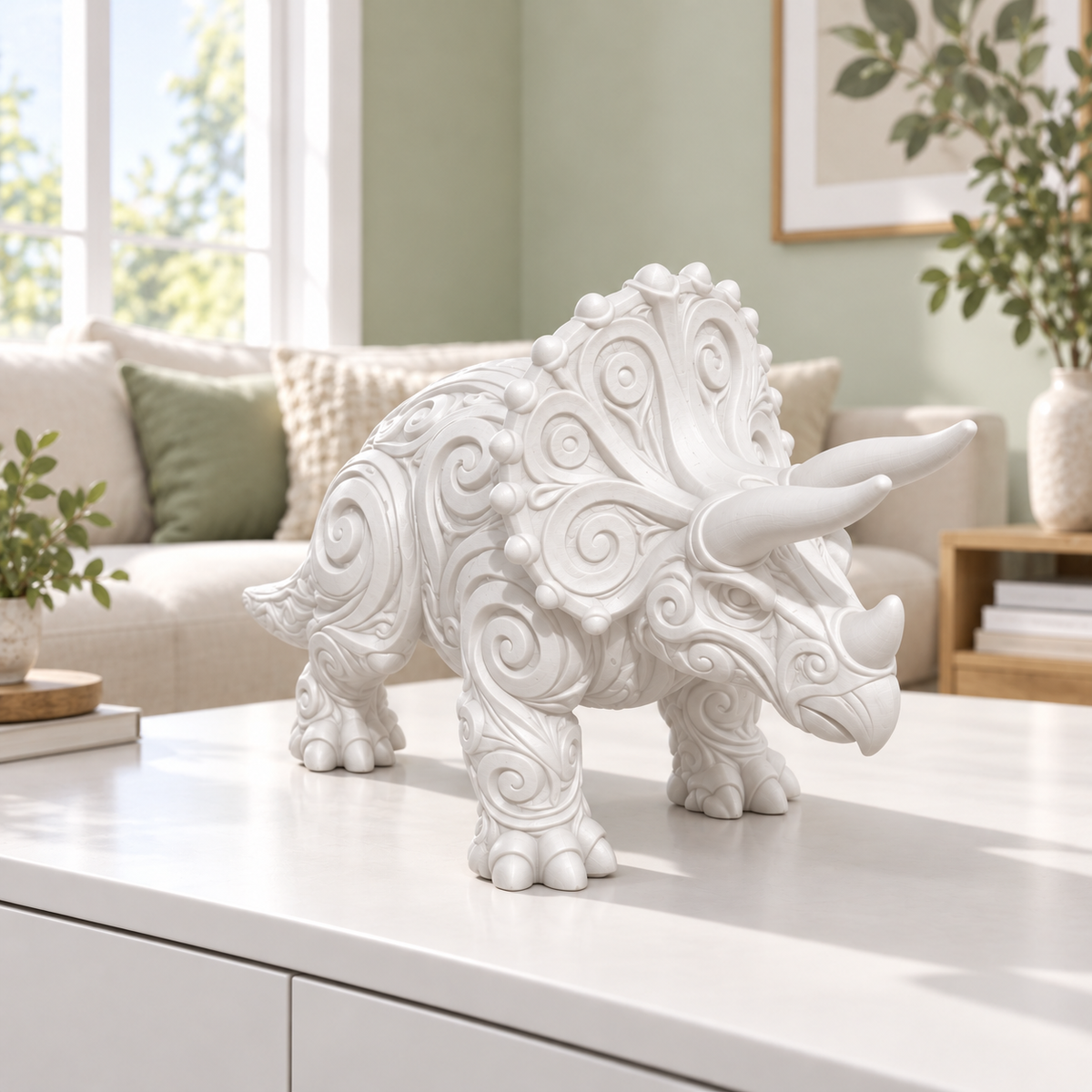 Triceratops Ornament - Weiss gedruckt Wohnzimmer