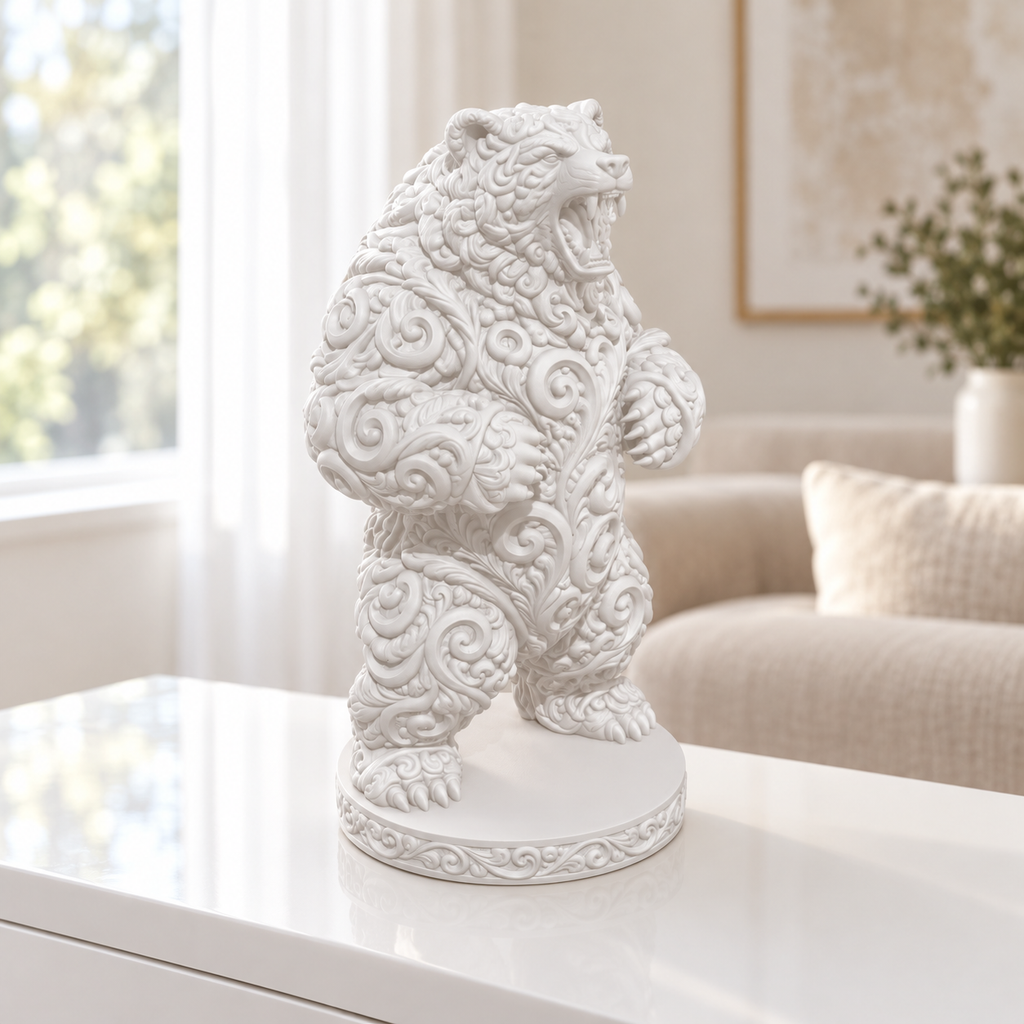 Grizzly aufgerichtet Ornament - Weiss gedruckt Wohnzimmer