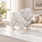 Englische Bulldogge stehend Ornament - Weiss gedruckt Wohnzimmer