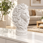 Löwenbüste Ornament - Weiss gedruckt Wohnzimmer