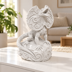 Kragenechse Ornament - Weiss gedruckt Wohnzimmer