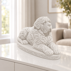 Mastiff liegend Ornament - Weiss gedruckt Wohnzimmer