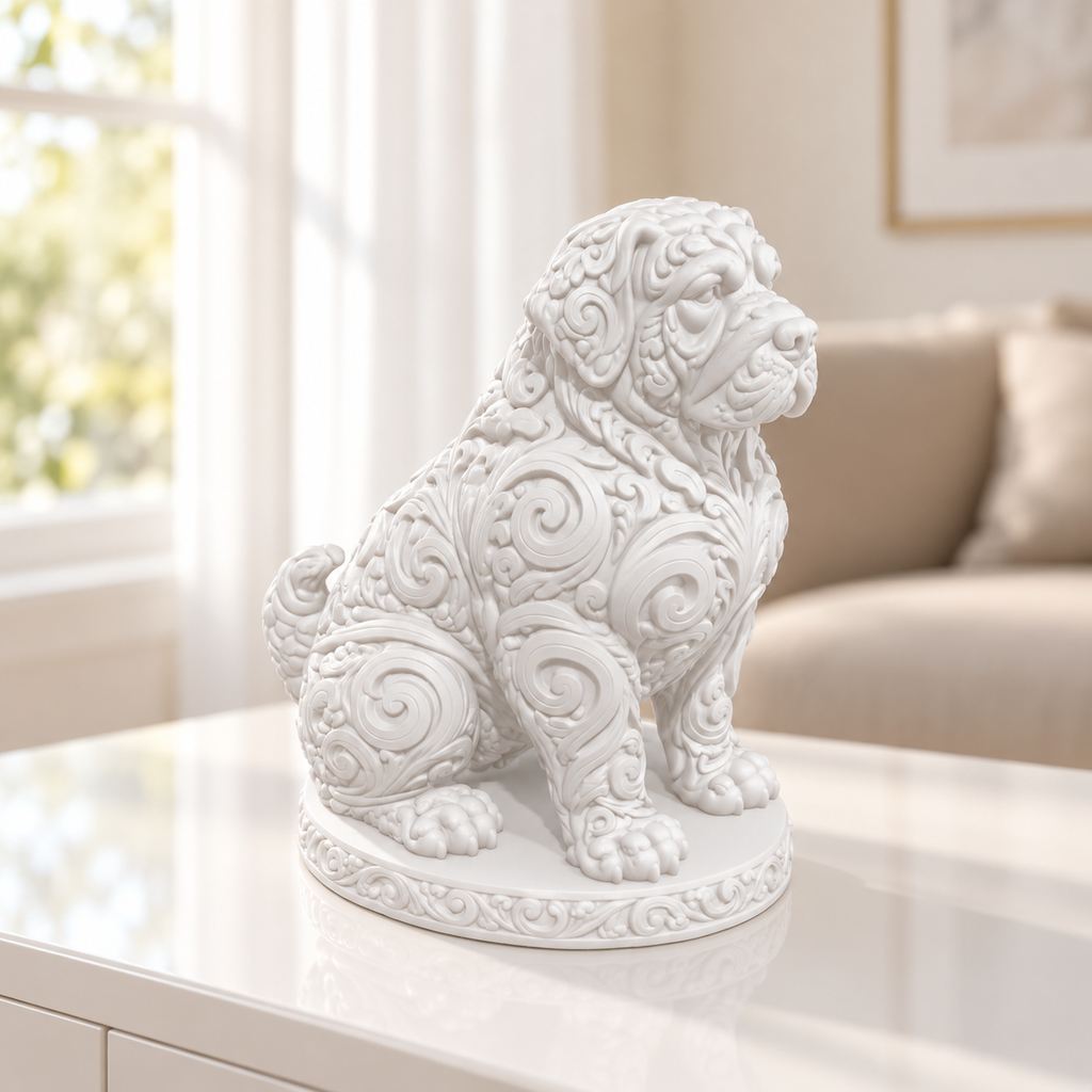 Golden Retriever Ornament - Weiss gedruckt Wohnzimmer