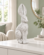Hase Ornament - Weiss gedruckt Wohnzimmer