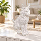 Luchs Ornament - Weiss gedruckt Wohnzimmer