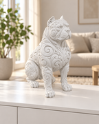 Pitbull Ornament - Weiss gedruckt Wohnzimmer