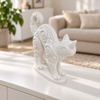 Katze mit Buckel Ornament - Weiss gedruckt Wohnzimmer