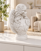 Engelbüste Ornament - Weiss gedruckt Wohnzimmer