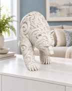 Bär Ornament - Weiss gedruckt Wohnzimmer