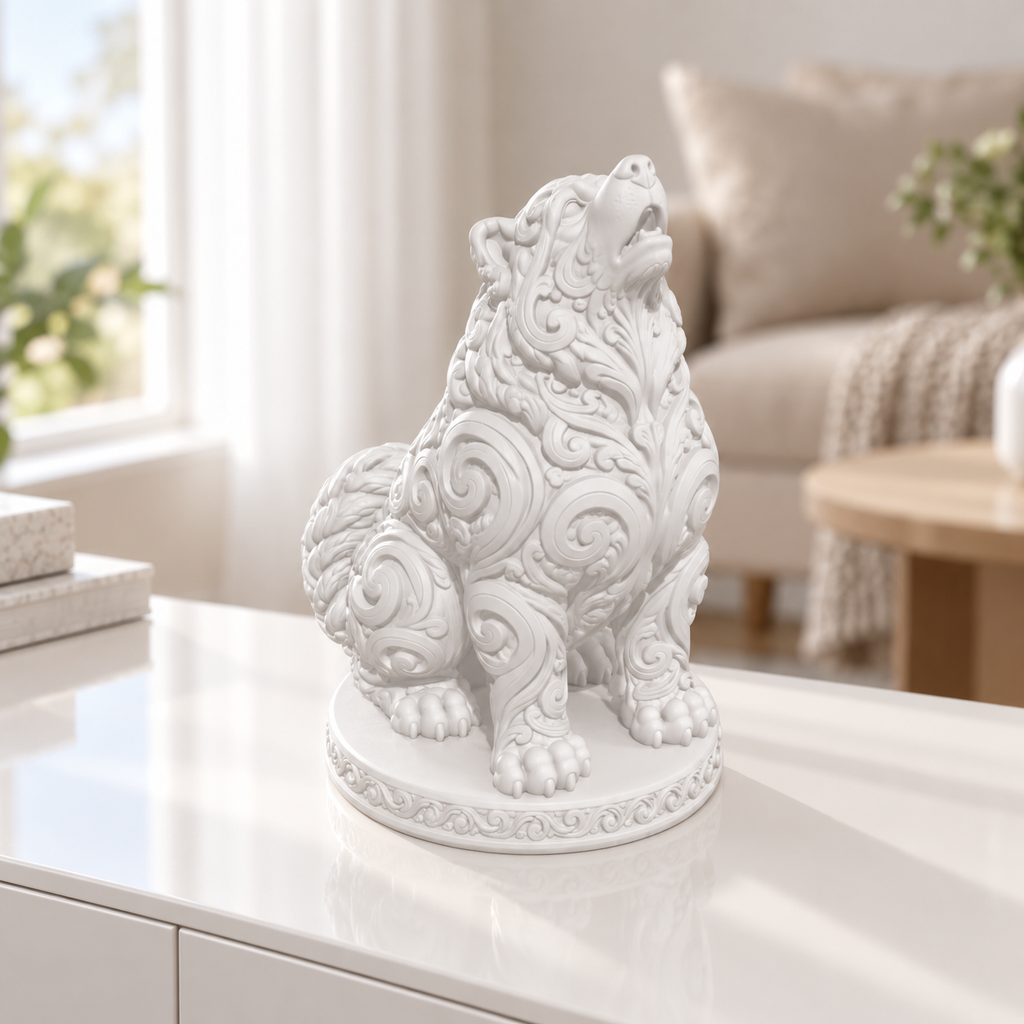 Husky heulend Ornament - Weiss gedruckt Wohnzimmer