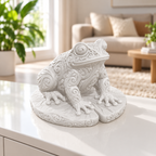Frosch auf Seerosenblatt Ornament - Weiss gedruckt Wohnzimmer